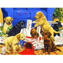 5d собака фото на заказ Алмазная вышивка полная квадратная круглая Вышивка крестом Пупс играющая картина украшение дома аксессуары момент