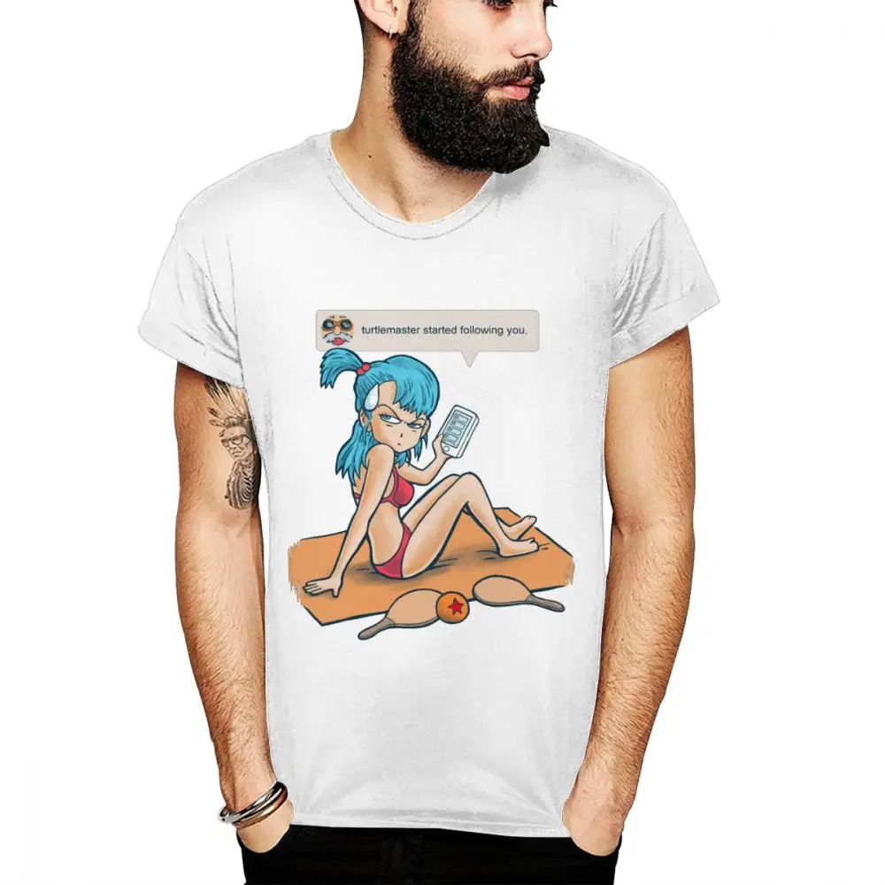 

Soft Slim Cotton Dragon Ball Bulma Custom For Unisex T Shirt Summer Fashion Custom Round Neck T-Shirt Big Size