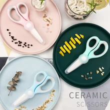 

Ceramics Scissor Container Shear Baby Safety Food Feeding Accessories Kitchen Scissors Tableware Vegetable Green