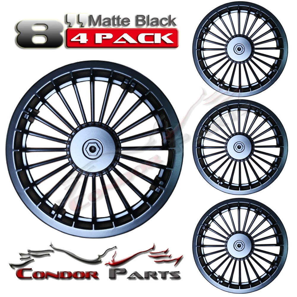 Golf Cart Matte Black Wheel Covers 