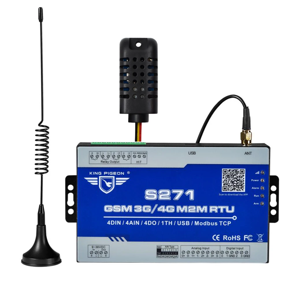 Промышленный шлюз IOT 3G 4G Cellular IoT Modbus RTU Slave/Master 1 RS485 поддерживает 80 I/O тегов sms