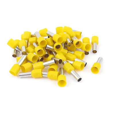 

50pcs AWG18 Wire Copper Crimp Connector Insulated Ferrule Cord Terminal Yellow
