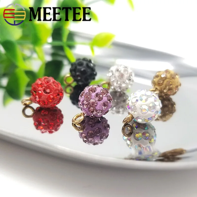 Meetee 50/100pcs 10mm Resin Pearl Rhinestone Button DIY Shirt Sweater Decorative Buckle Sewing Shank Accessories ZK818 | Дом и сад