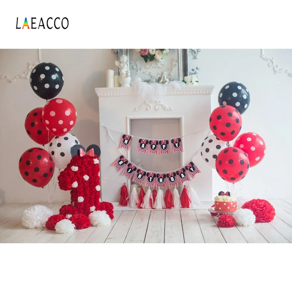 Laeacco детские 1 день рождения воздушные шары Цветы бабочки вечерние Фото фоны индивидуальные фотографический фон для фотостудии
