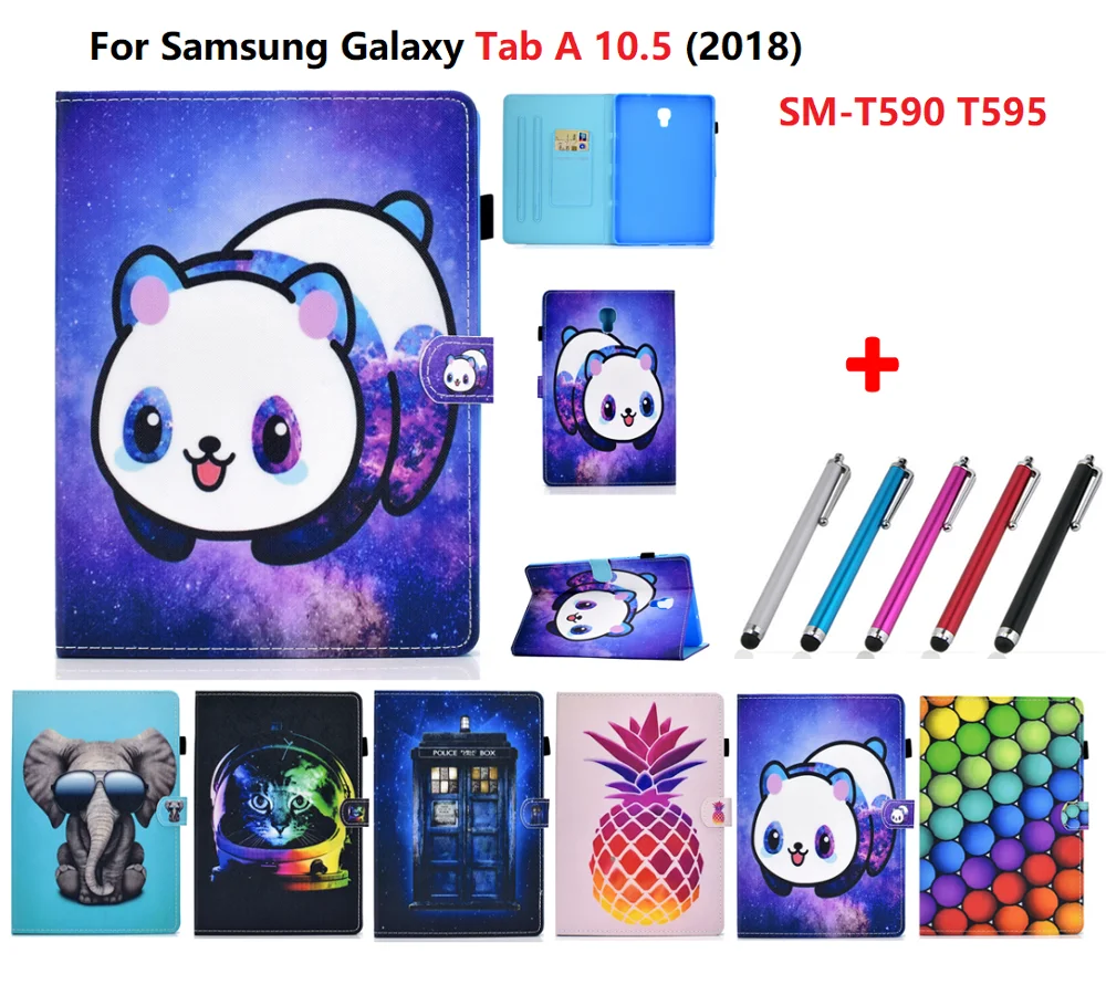 Чехол для планшета Samsung Galaxy Tab A 10 5 SM T590 T595 ручной кошка панда чехол Funda 2018 +