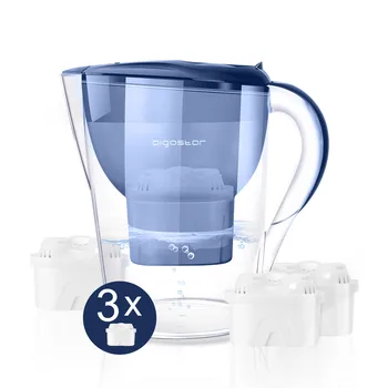 

Aigostar Pure carafe 3.5L water filter. Included 3 filter cartridges. LCD Display. BPA FREE. Color blue.