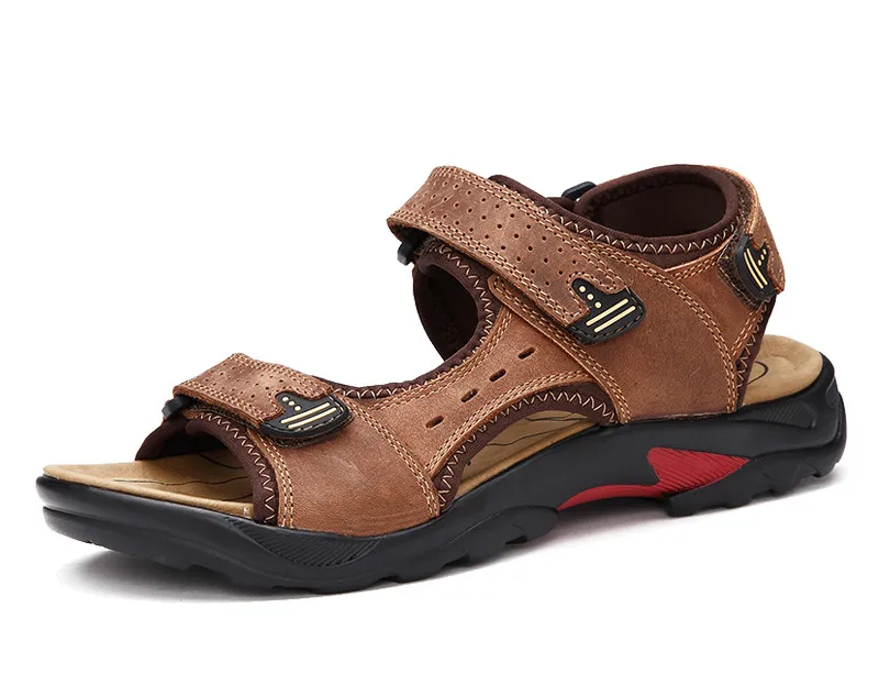 Брендовые мужские летние модные сандалии пляжная обувь удобная повседневная обувь из натуральной кожи мужская обувь в римском стиле; большие размеры 38-48; NLXSMTCD