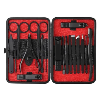 

18pcs Professional Pedicure Manicure Tool Kit Nail Clippers Set Nail File Trimmer Eyebrow Shaving Nose Hair Trimming Tool