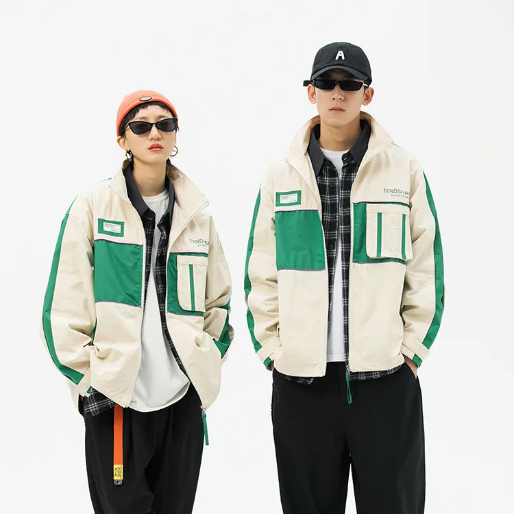 

Northern Boundary Men'S Wear 2020 Spring New Style Joint Embroidery Printed Large Pocket Casual Jacket Men's