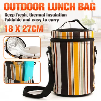 

Cooler Bag Thermal Insulated Stripe Cooler Bag Outdoor Extra Large Picnic Lunch Box BBQ Pack Accessories