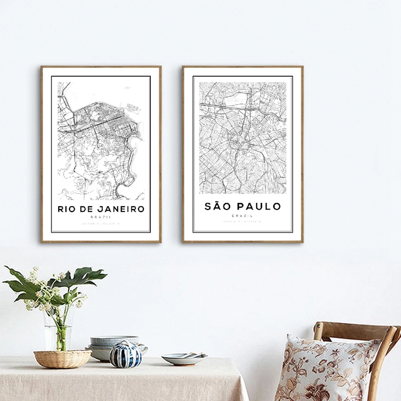 Brazil-Sao-Paulo-Map-Art-Print-Poster-Wall-Decor-Brazil-Rio-De-Janeiro-City-Map-Canvas (3)