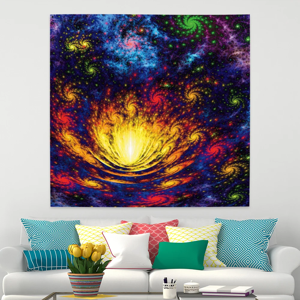Star Sky Space Tapestry Epic Galaxy Constellations Wall Hanging Psychedelic Polyester Printed Tapestries Room Decor Carpet | Дом и сад