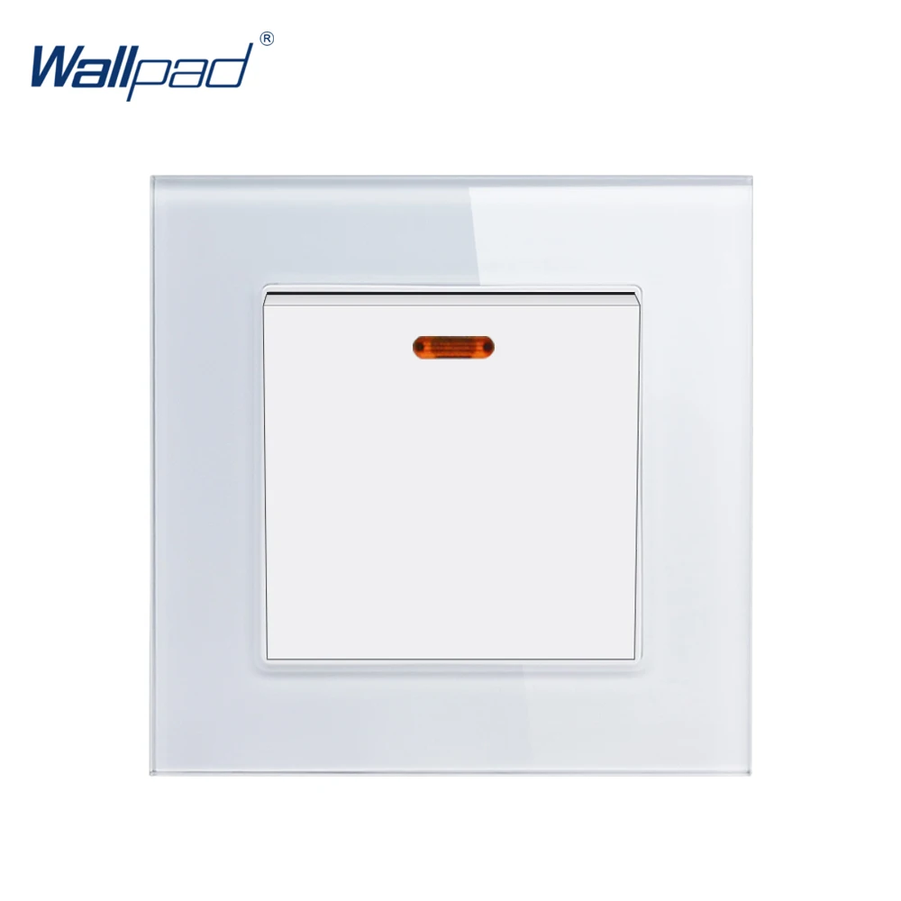 Interruptor de cocina de pared 45A DP con Panel de cristal de pared de neón 45A, interruptor de encendido/apagado de pared