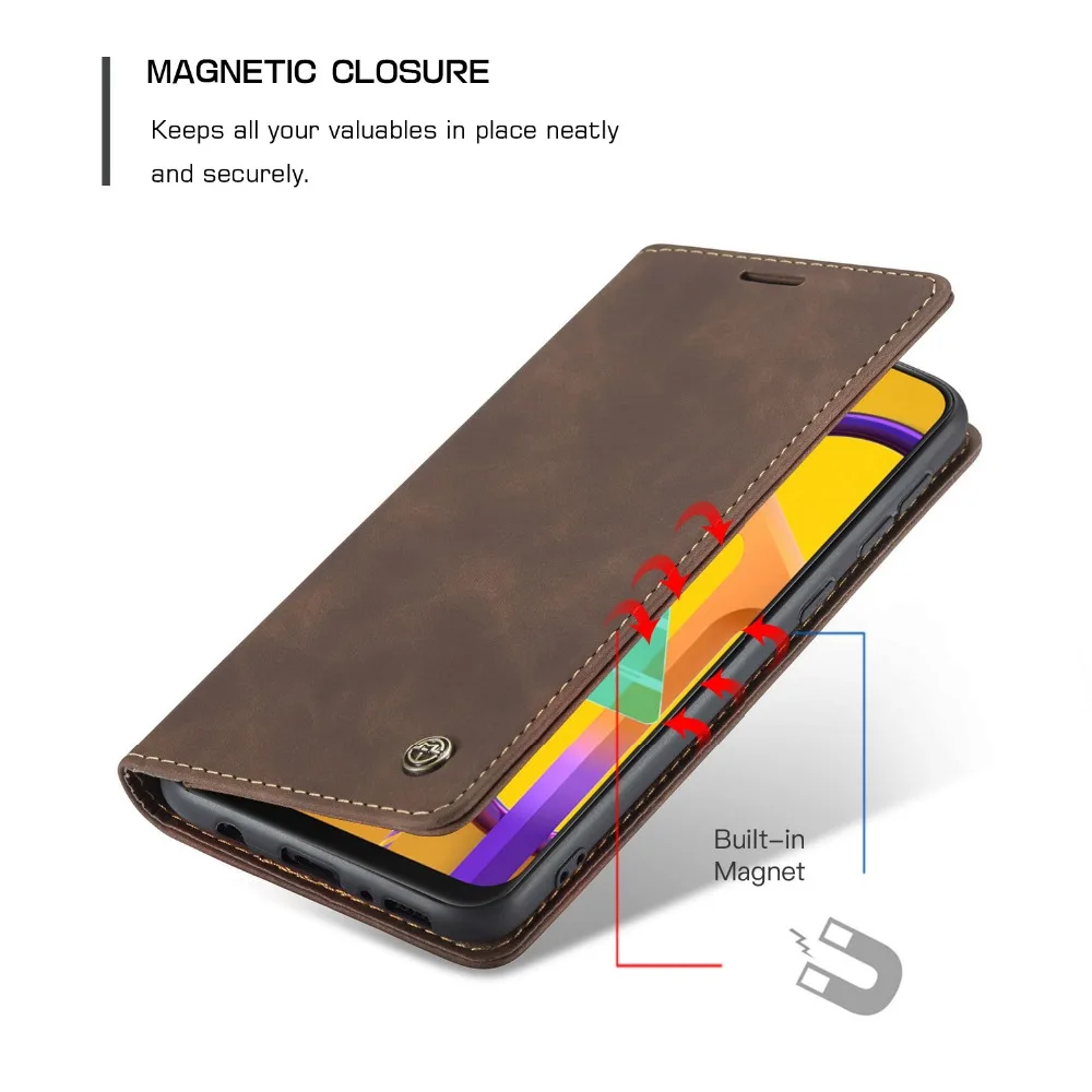 CaseMe Luxury Magnetic Retro Card Slot Stand Flip Cover For Samsung Galaxy M30S M21 Leather Wallet Case For Samsung M31 (10)