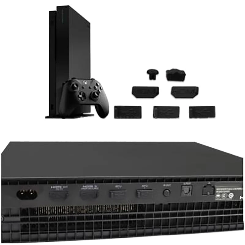 7pcs Silicone Rubber Dust Proof Cover For Xbox One X Stopper Dustproof Kits | Электроника