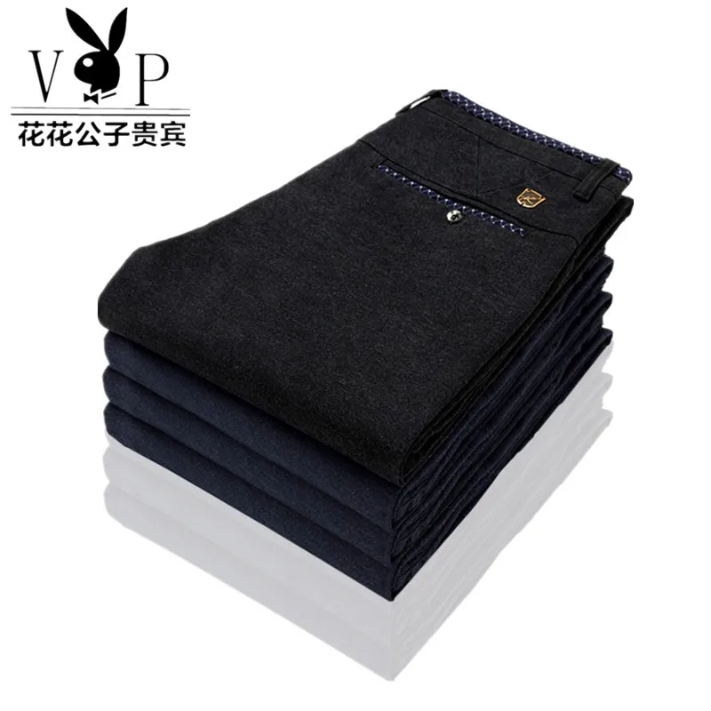 

2018 Autumn And Winter Elasticity Business Casual Pants Men's Elasticity Slim Fit Straight-Leg Trousers Youth MEN'S Trousers