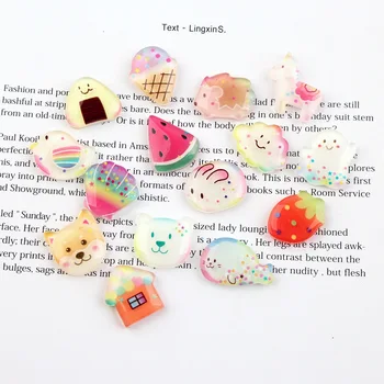 

20Pcs Cartoon Unicorn Cloud Strawberry Flatback Resin Cabochon Scrapbooking Fit Hair Bows Center Embellishments DIY Accessories