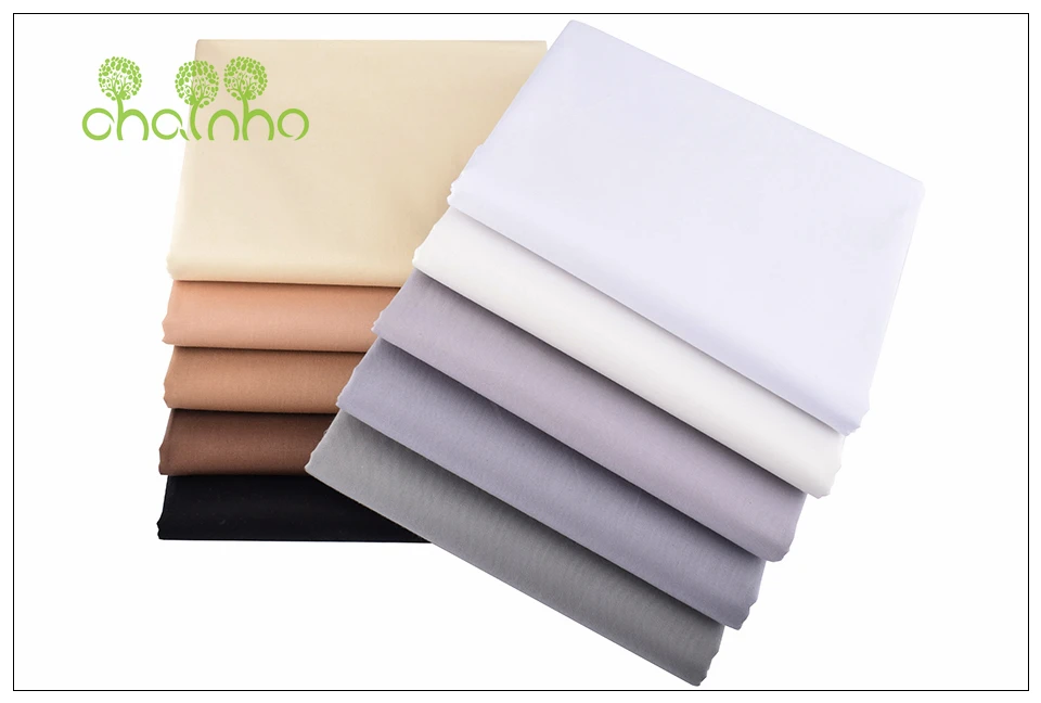 Chainho, черный, белый и серый сплошной цвет, саржевая хлопковая ткань с принтом, Лоскутная Ткань для шитья и стеганого шитья для детей и детей