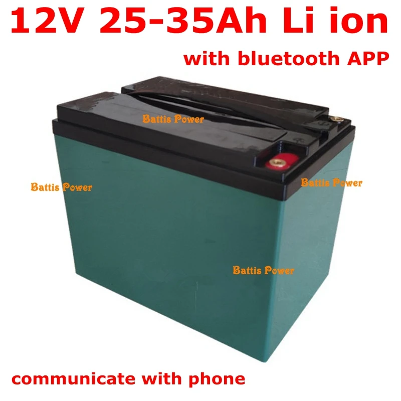 12V 25Ah 30Ah 35Ah литий-ионный аккумулятор с блутут Смарт BMS для 400 Вт 500 Вт Электрический велосипед тележка для гольфа самоката+ 3A зарядное устройство