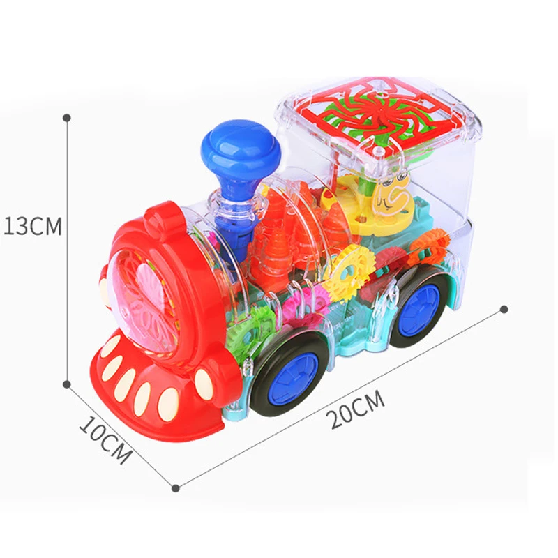 barbie car Electric Transparent Gear Train Universal Walking Train Colorful Lights Musical Toys Early Educational Christmas Gifts For Baby diecast model cars