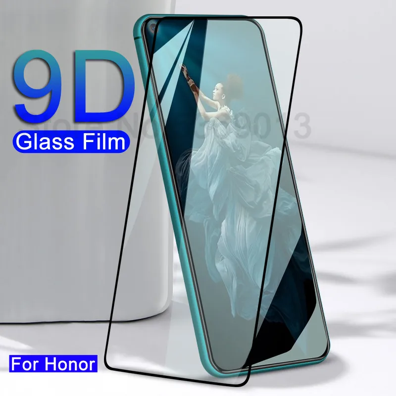 

9D Full Glue Protective Glass on For Honor 20 10 9 8 Lite V30 V20 V10 9X 8X Tempered Glass Screen Protector Safety Film Glass