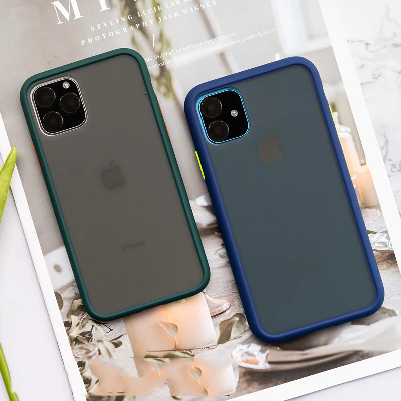 Прозрачный противоударный силиконовый чехол с рамкой для iPhone X XS XR Max 11 pro max 8 7 6 6S