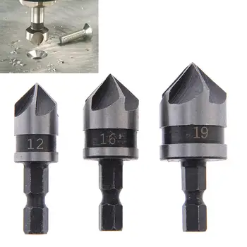 

3pcs/set Hex shank 5-edge chamfering #25