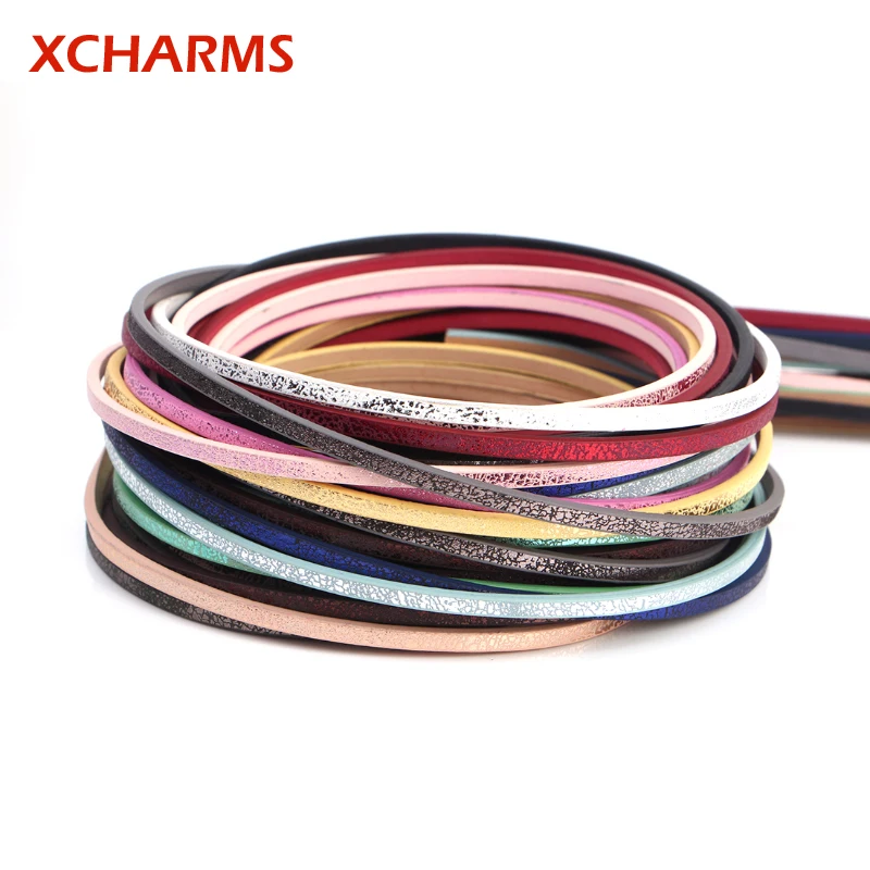 Плоский шнур XCHARMS 3 мм из искусственной кожи веревка в матовом стиле Ювелирная