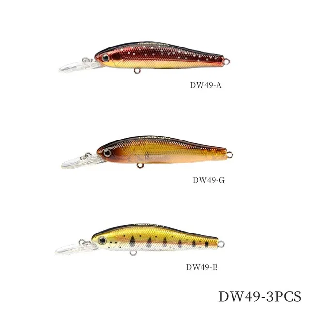 DW49 3PCS ABG TSURINOYA suspension Приманка Minnow костюм DW49 65 мм 5,5 г 5 шт./3 шт. глубина 1 м магнит Центробежная плавающая наживка приманка - Цвет: DW49 3PCS ABG