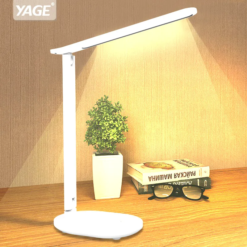  Stepless Dimmable Desk Reading Light Foldable Rotatable Touch Switch LED Table Lamp USB Charger Rec