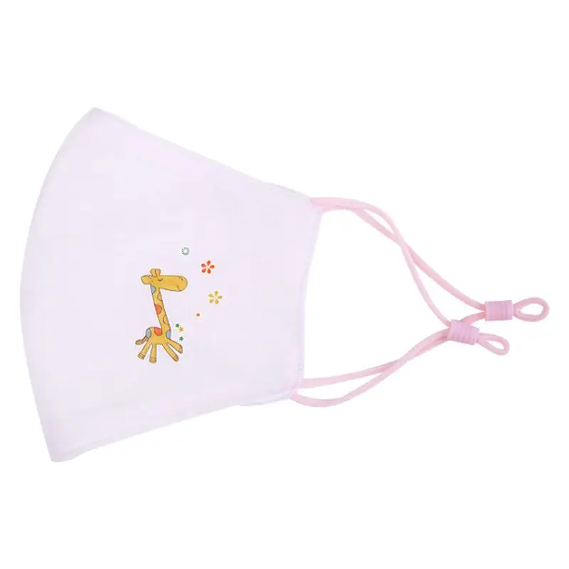 Light Pink Студенческая Детская летняя хлопковая Пылезащитная маска РМ2, 5 с мультяшным жирафом, Бурро, животным, яркие цвета, дышащая Регулируемая респиратор - Цвет: Light Pink