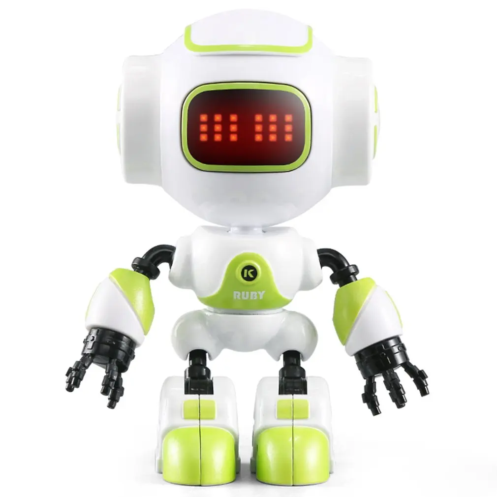 R8/R9 RC JJR/C Робот сенсорный зондирование светодиодный глаз умный голос DIY жесты сплава тела Мини Робот Модель игрушка подарок для детей - Цвет: R9 Green