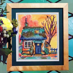 

H T Precision print cross stitch Set European magazine crazy67-1 country house