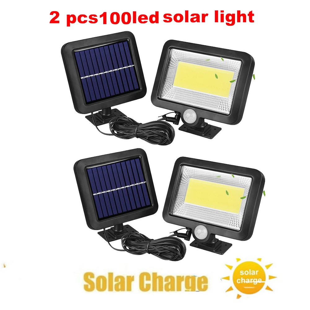 

2/4pcs Solar LED Street Light For Home Garden Fence PIR Motion Sensor Detection Wall Lamps 100/56/30 leds Solar Light Waterproof