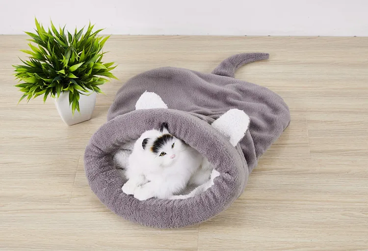 Теплый коралловый флис кошка спальный мешок для щенка маленькие собаки Домашние животные Кошка подстилка-кровать Конура мягкая теплая Лежанка товары для домашних животных