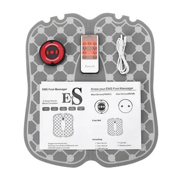 

Blood Circulation Foot Massager Pad Muscle Stimulator Pain Relief Wireless Electric Vibration Physiotherapy Remote Control EMS