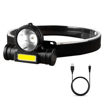 

300lm COB XPE LED Fishing Headlamp 1200mA USB Rechargeable Head Torch Light Hunting Spotlight Outdoor Warning Strobe Light 3Mode