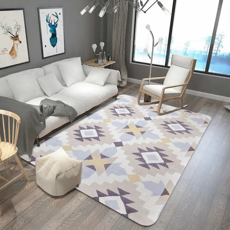 Nordic Style Large Parlor Carpets Crystal Fleece Anti Slip Dining Parlor Carpets Crystal Fleece Anti Slip