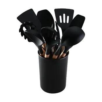

Silicone Kitchenware Cooking Utensils Set Heat Resistant Cooking With Baking Tools Tools Storage Kitchen Box Non-Stick Uten