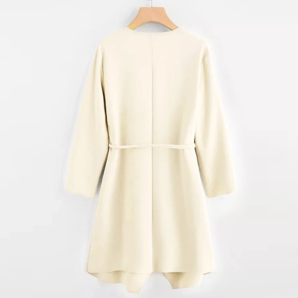 Jaycosin Winter Coats Women Autumn Waterfall Pocket Overcoats Front Wrap Coat Jacket Outwear Solid Female Outer Girls Ladies 808