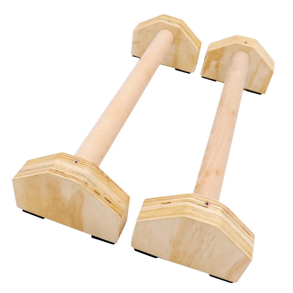 Wooden Dip Bar Station Parallette Bars Balance Arm Shoulder Muscles Fitness Equipment for Home Gym Training Upper Body Exercise