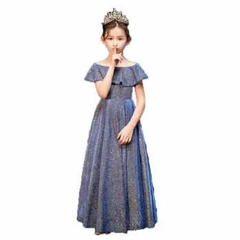 

2019 Kids Girls Elegant Dress Children Girls Formal Occasion Long Princess Vestidos Costumes Wedding Birthday Party Dress F84