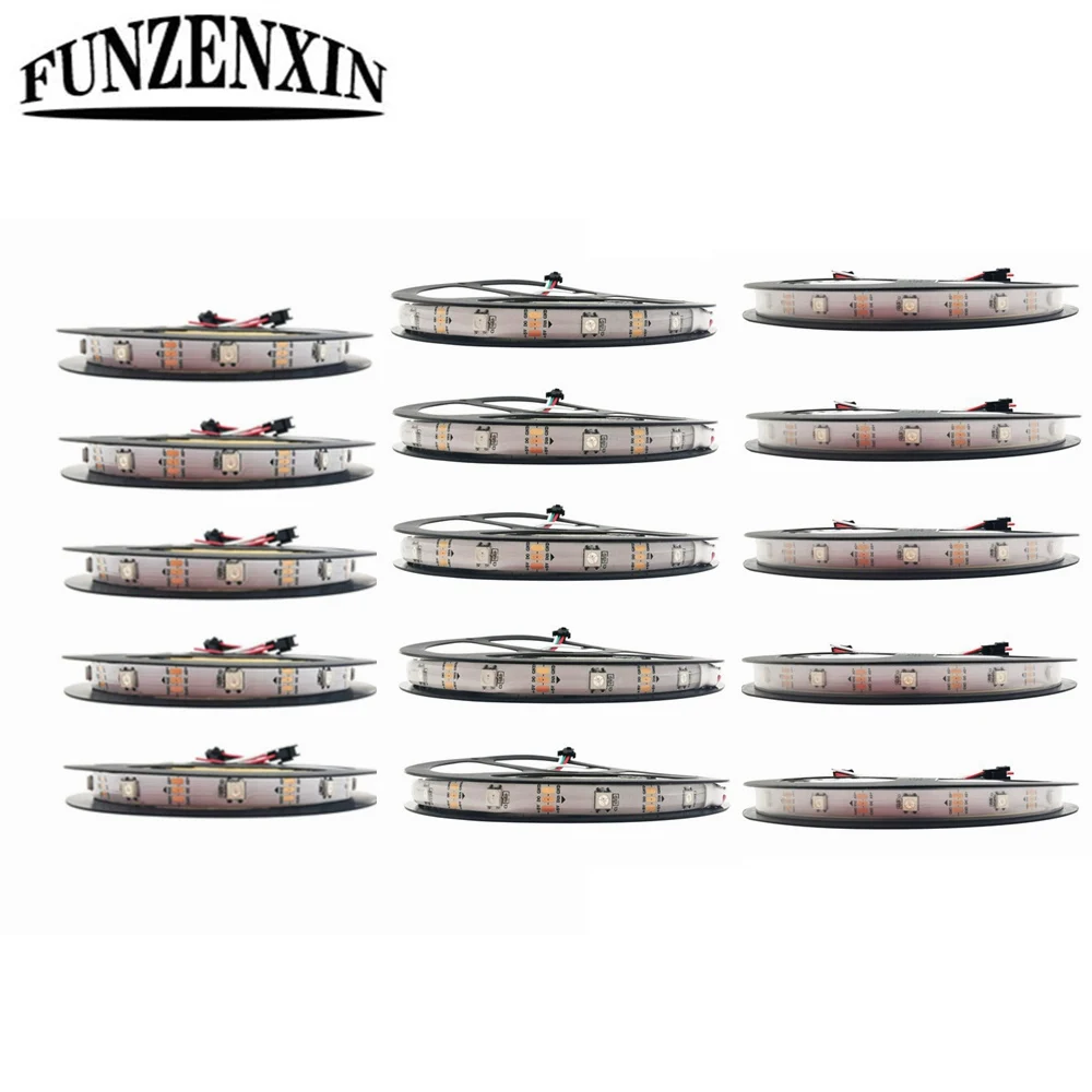 

5m/roll 30Leds/m WS2812 WS2812b IndividuaIIy Addressable Led Strip Black/White PCB IP30/65/67 1-6rolls