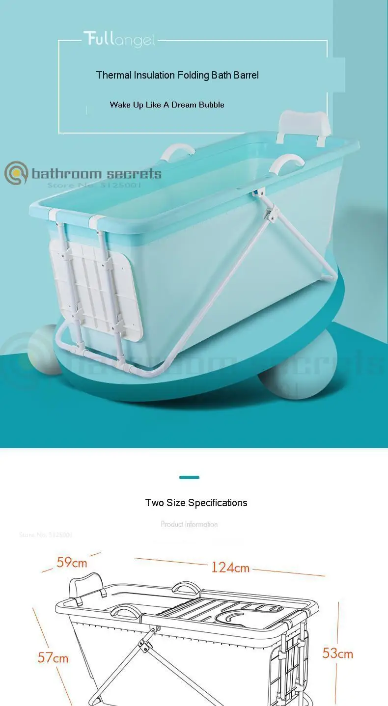 Adult Foldable Bath Barrel Adult Bath Barrel Household Body Constant Temperature Bath Barrel Bath Tube Plastic Thickening