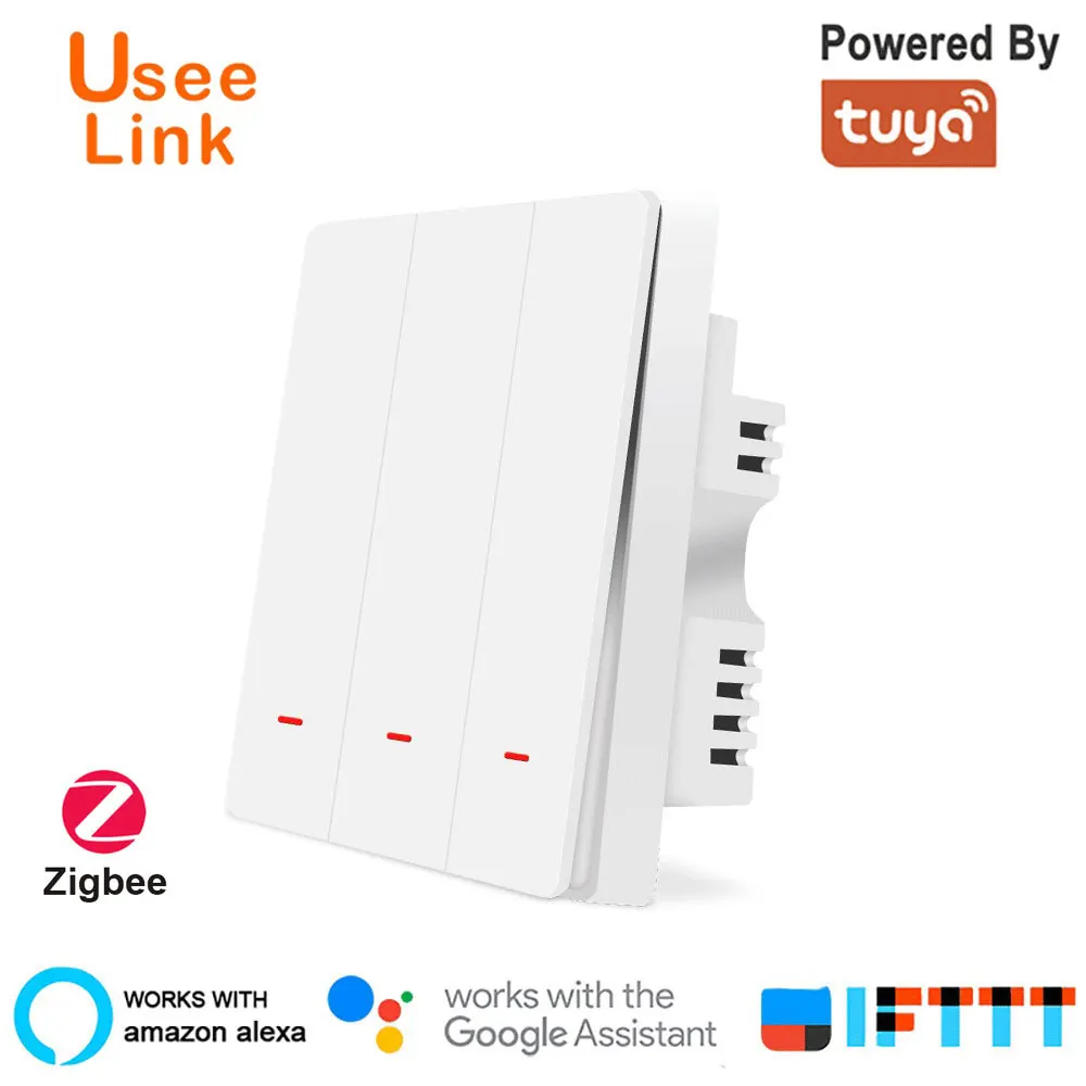 Умный выключатель Zigbee настенный Механический с голосовым управлением работает