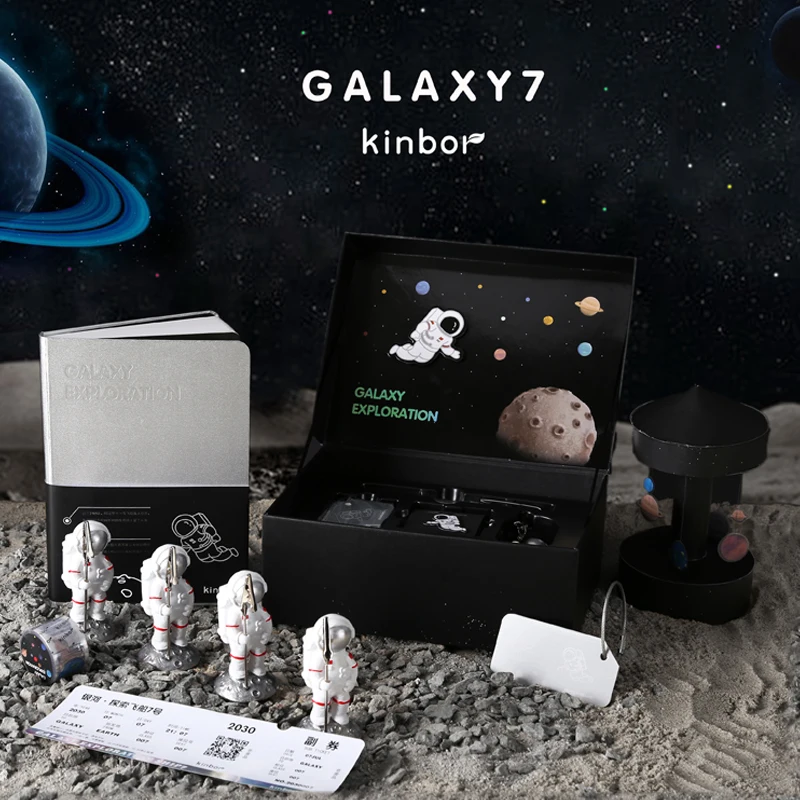 Kinbor Premium Notebook Journal Set Galaxy Exploration Theme B6 Size Gift Packaging Notebooks School Suppliers Tools Stationery Notebooks Aliexpress