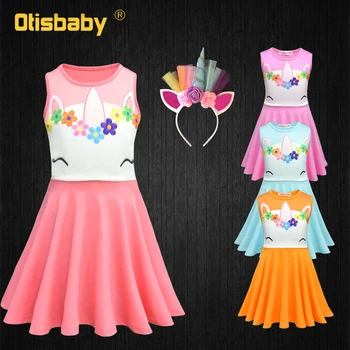 

Kids Floral Unicorn Dress for Girls Girl Christmas Party Dress Horse Clothes 2 3 4 5 6 7 8 9 10 Years Girls Dress Girl Clothing