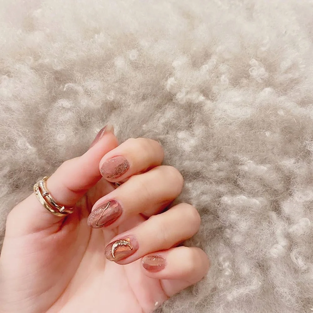 20PCs INS Moon Alloy Nail Art Decorations Rose Gold 3d New Arrive Charms Nail Studs DIY Manicure Japanese Jewelry Accessory Hot