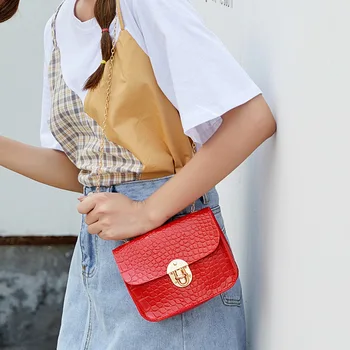 

Women's Summer New Small Bag Crocodile Leather Messenger Bag Mini Phone Bag Shoulder Bag