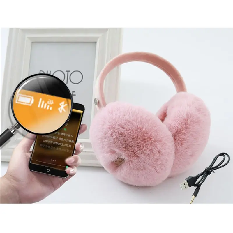 Унисекс Зимние теплые Bluetooth наушники беспроводные плюшевые наушники музыкальные наушники